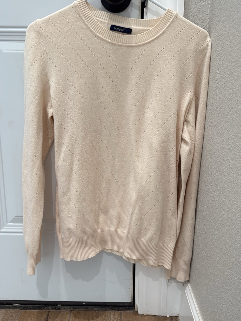 Light Cream Crewneck Sweater by Sampford